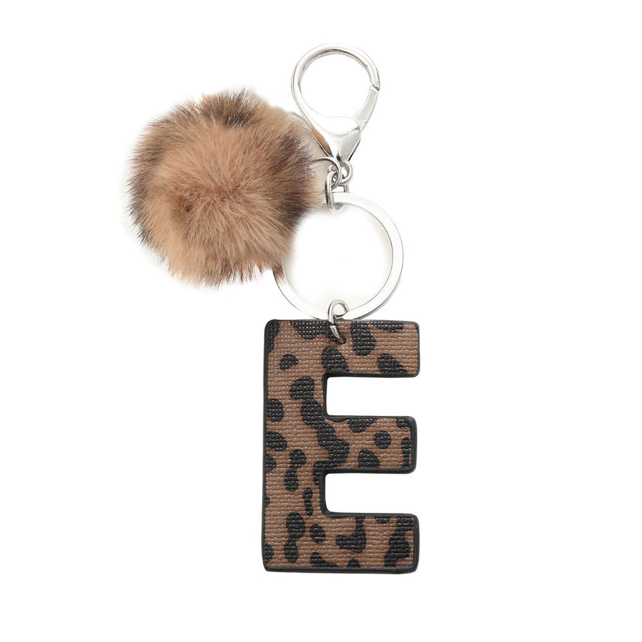 Leopard Letter Keychain | Leather Alphabet Charm | Western