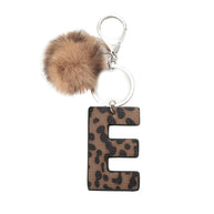 Leopard Letter Keychain | Leather Alphabet Charm | Western