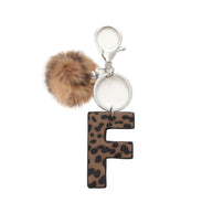 Leopard Letter Keychain | Leather Alphabet Charm | Western