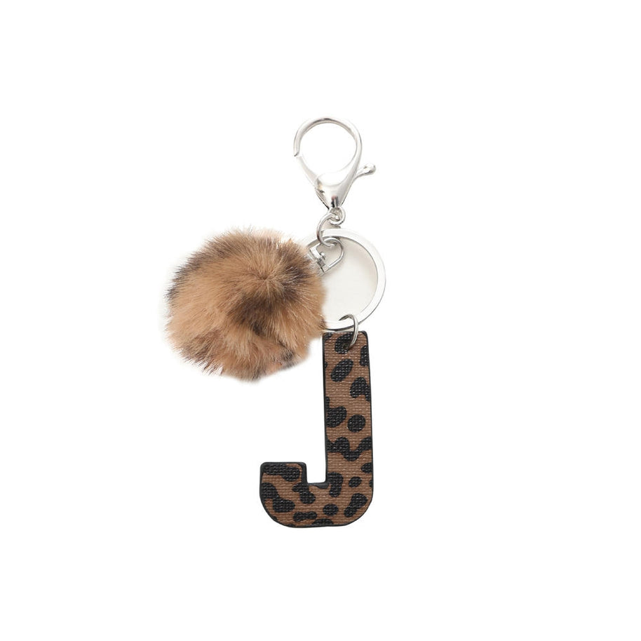 Leopard Letter Keychain | Leather Alphabet Charm | Western
