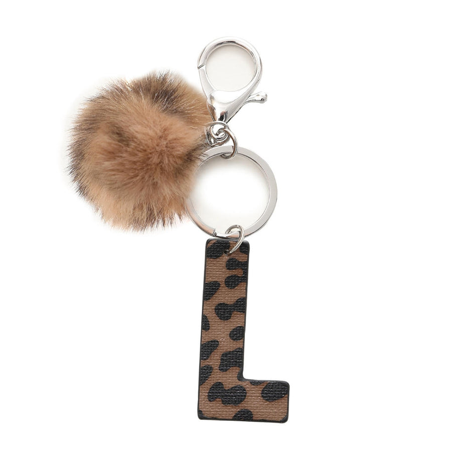 Leopard Letter Keychain | Leather Alphabet Charm | Western