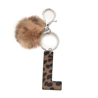 Leopard Letter Keychain | Leather Alphabet Charm | Western