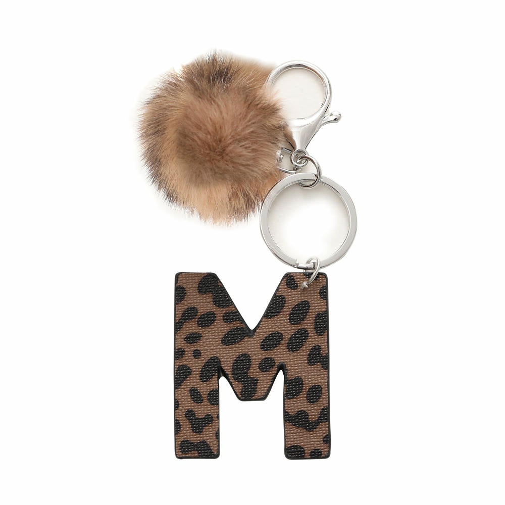 Leopard Letter Keychain | Leather Alphabet Charm | Western