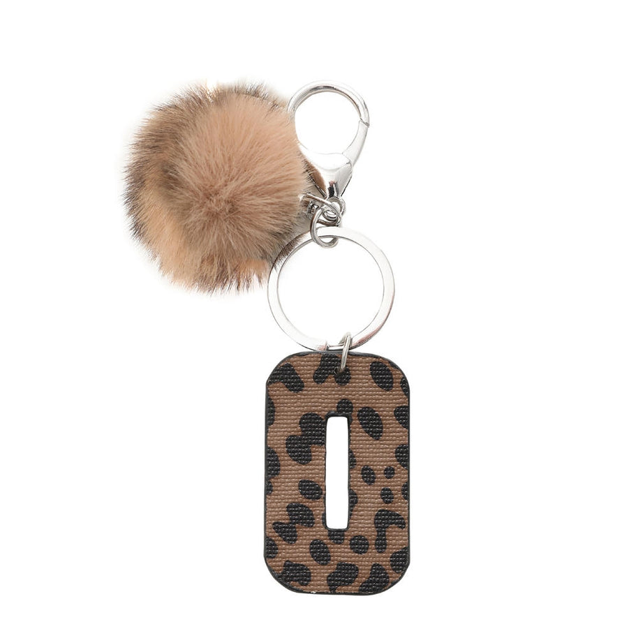 Leopard Letter Keychain | Leather Alphabet Charm | Western