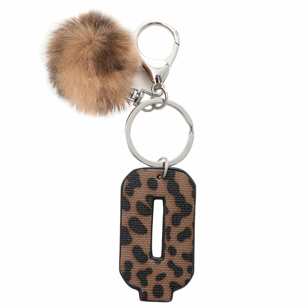 Leopard Letter Keychain | Leather Alphabet Charm | Western