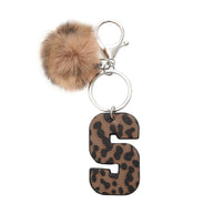 Leopard Letter Keychain | Leather Alphabet Charm | Western