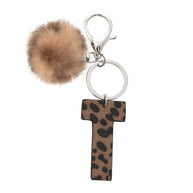 Leopard Letter Keychain | Leather Alphabet Charm | Western