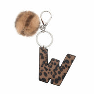 Leopard Letter Keychain | Leather Alphabet Charm | Western