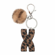 Leopard Letter Keychain | Leather Alphabet Charm | Western