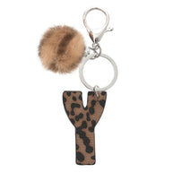 Leopard Letter Keychain | Leather Alphabet Charm | Western