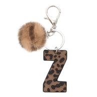 Leopard Letter Keychain | Leather Alphabet Charm | Western