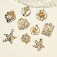 Sun Palm Tree Pendant | Two-tone Playful Strawberry Charm