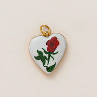 DIY Flower Grass Pendant Heart Print Colorful Charm JX252601S