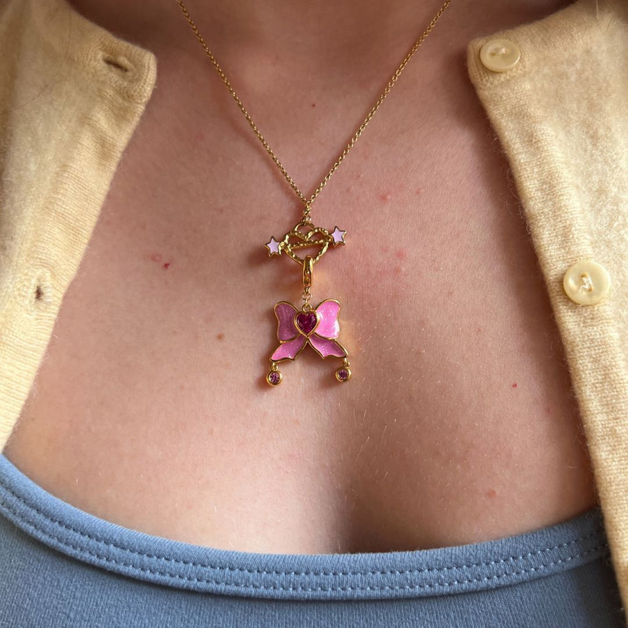 Waterproof Steel Colorful Heart Cartoon Pendant Bag Charm