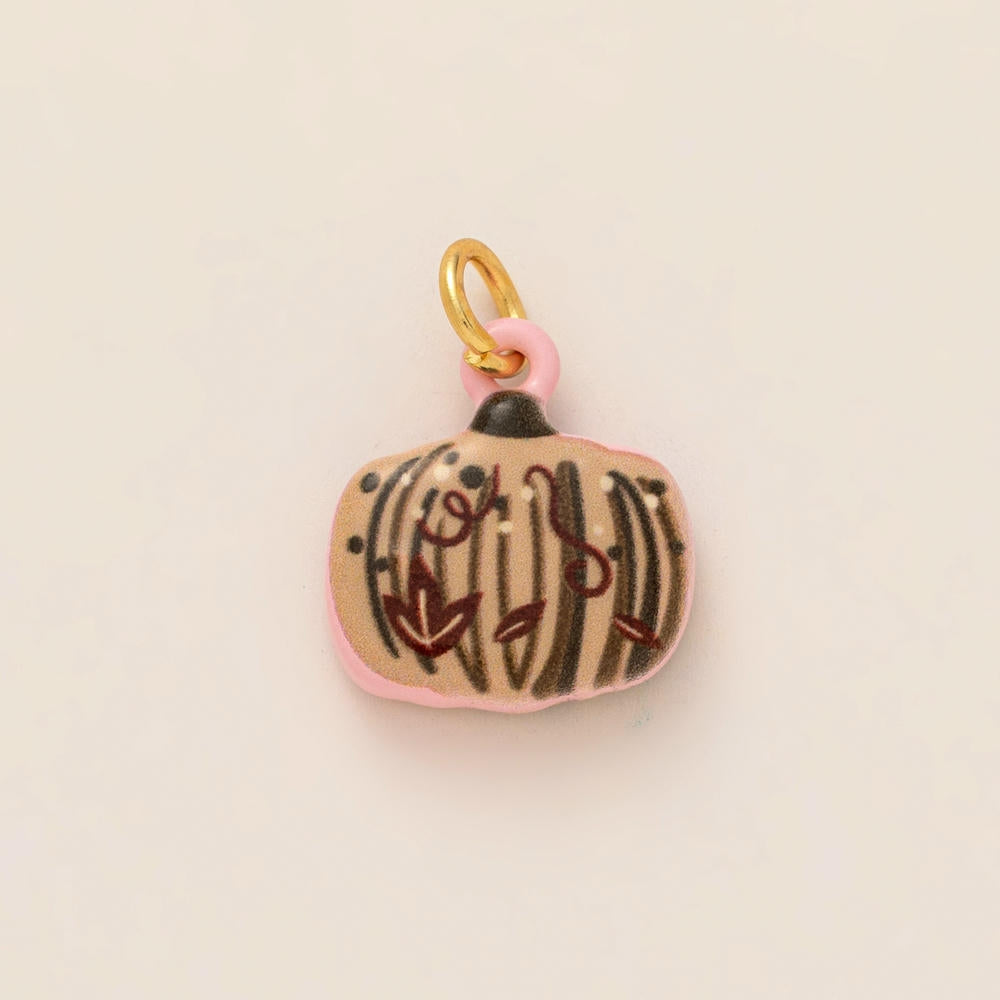 Colorful Pumpkin Bird Enamel Pendant 18K Gold Plated Women