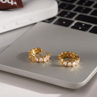 Zircon Drop Earrings | 18K Gold Plated | Stainless Steel