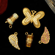 3D Coffee Cup Pendant | Large Butterfly Steel Charm