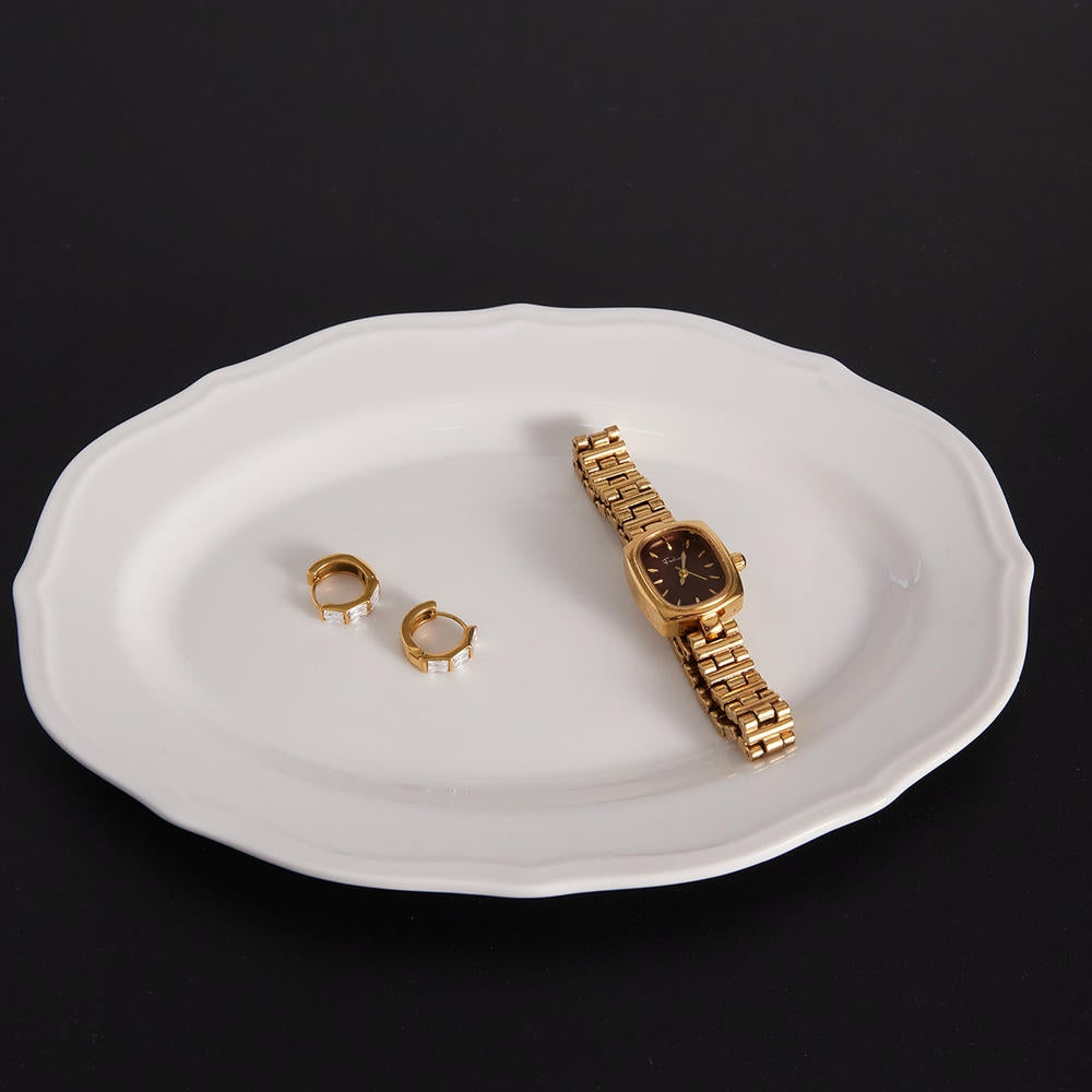 Gold Hoop Earrings | Zircon Luxury | Stainless Steel Women's