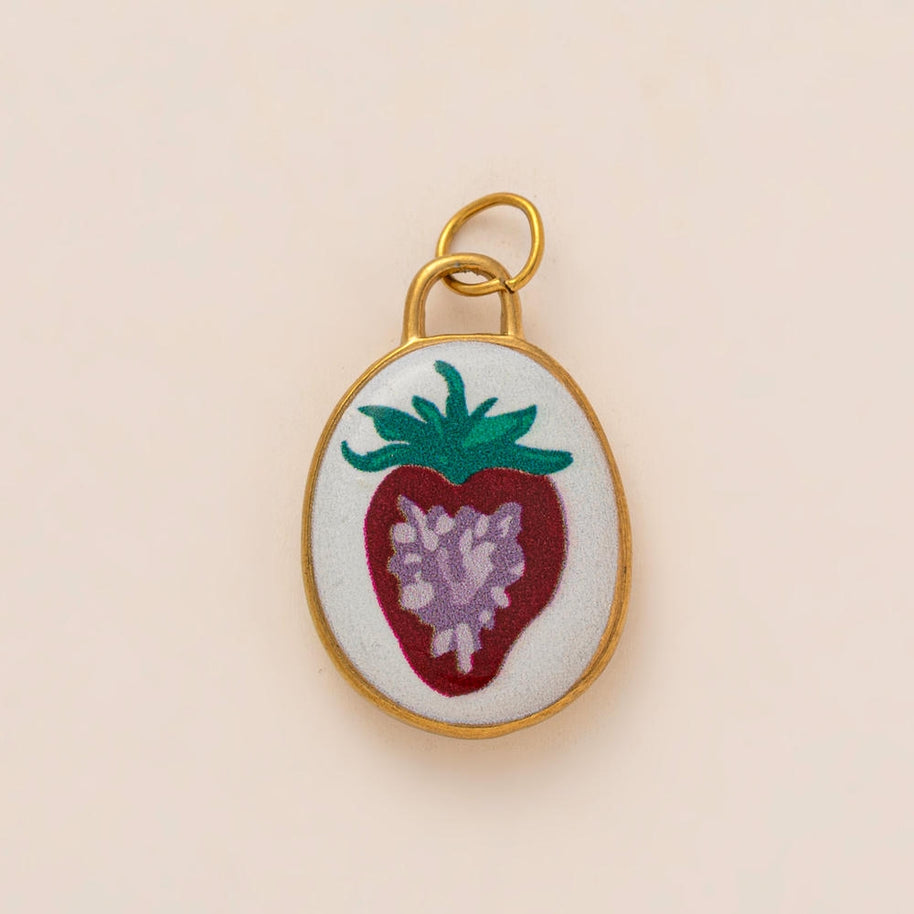 Oval Enamel Flower House Pendant DIY Charm Jewelry JX253203GK