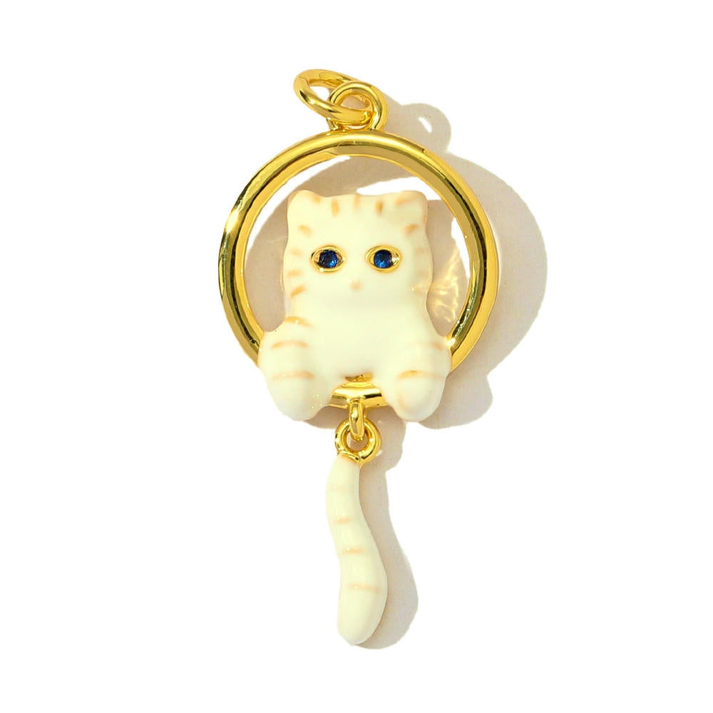 Cat Parrot Pendant | Cute & Cuddly Enamel Animal Love Charm
