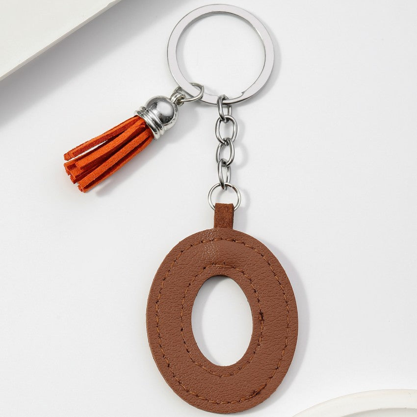 Letter Keychain | PU Leather Tael | Alphabet Charm