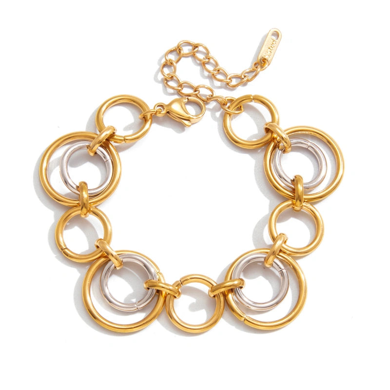 Two-Tone Bracelet | 18K Gold Plated Fade-Resistant Cuff