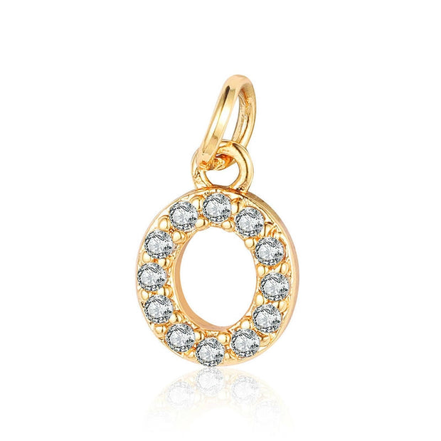 Fashion Alphabet Pendant | Gold Zircon Letter Charm A-Z