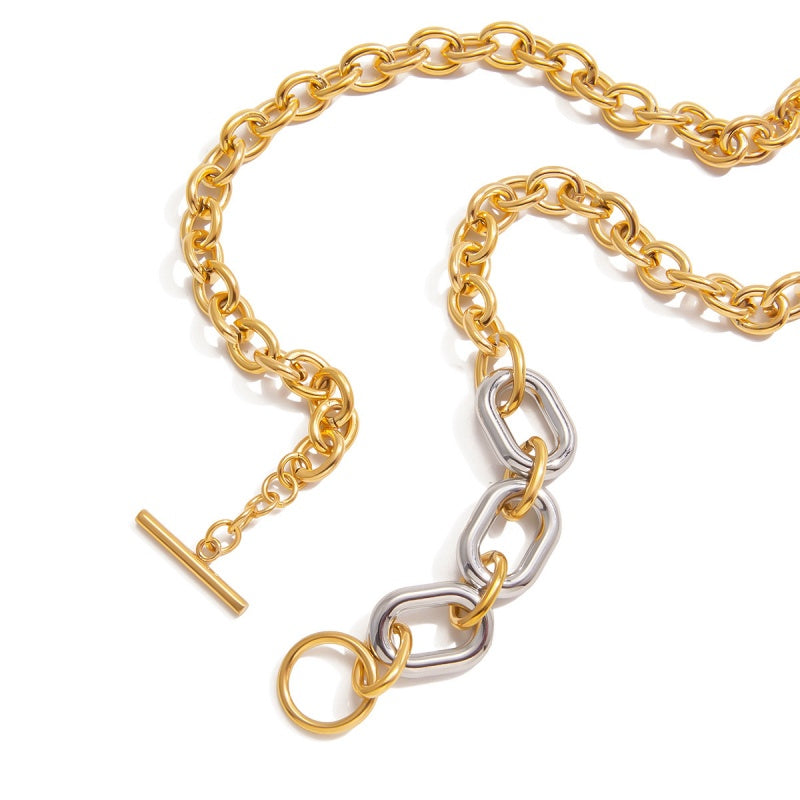 Two-Tone Chain Necklace | 18K Gold Plated Stainless Steel
