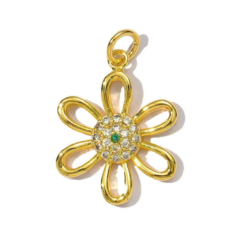 Bow Flower Pendant | French Vintage Zircon Necklace Charm