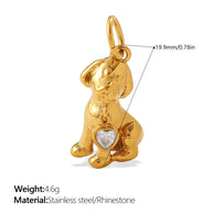 Cute Animal Charm Set Steel 18K Gold Plated DIY Versatile