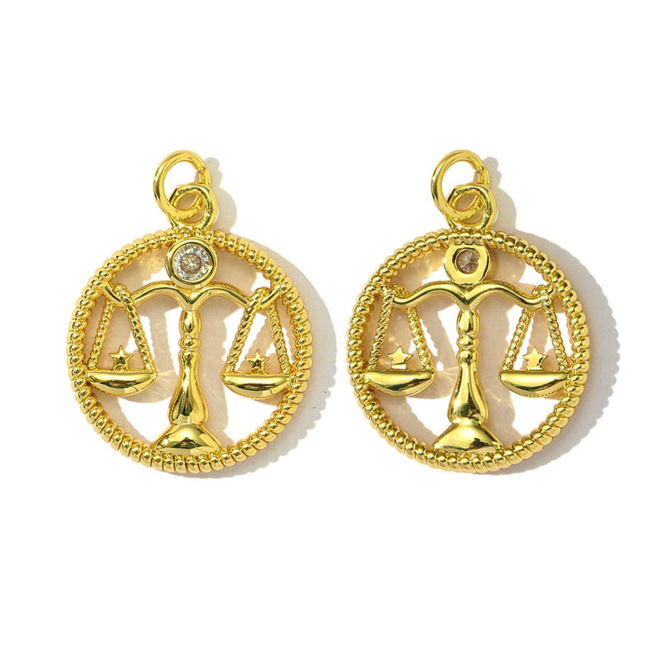 Personalized Zodiac Pendant | Libra Scorpio Zircon Charm