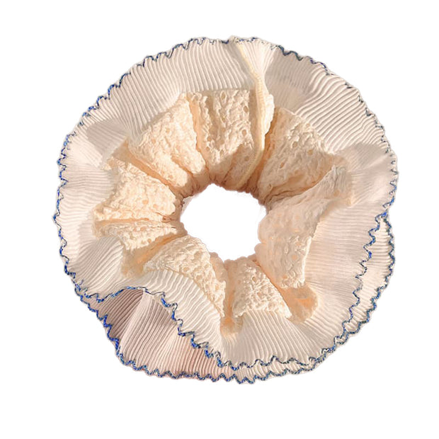 Elegant Cream Blue Fringe Hair Tie JSZDXD7610