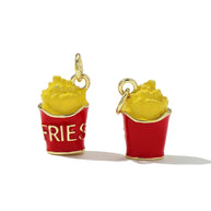 Burger Fries Pendant | Enamel Cocktail Hot Dog Charm
