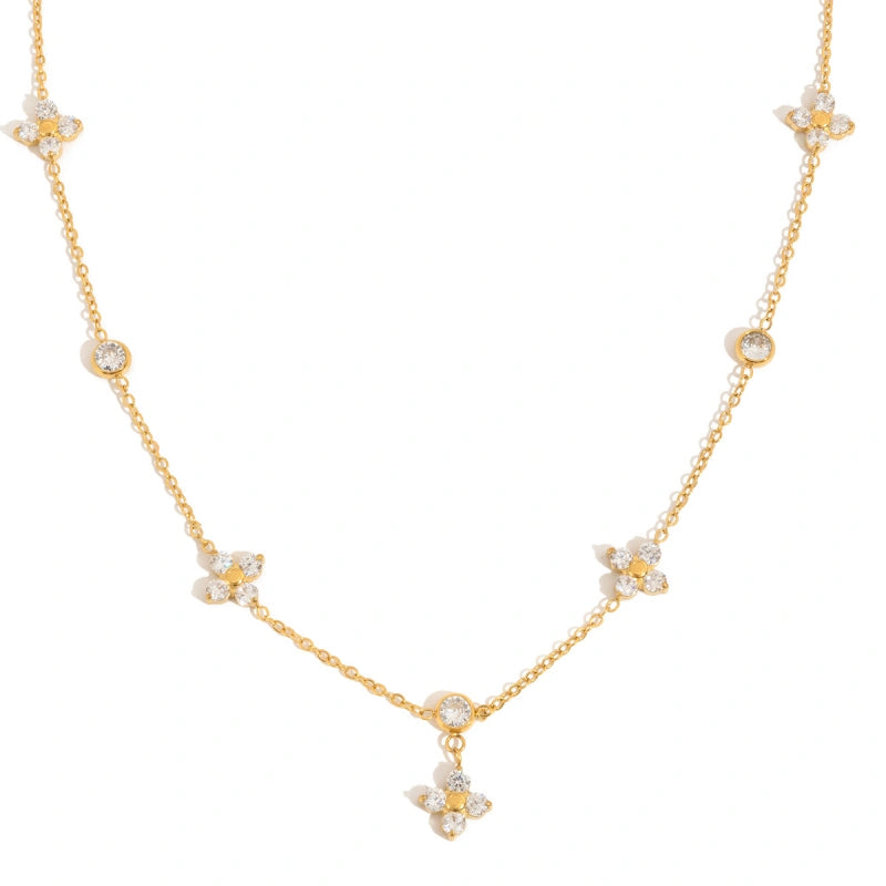 Lucky Clover Zircon Necklace | Hypoallergenic Women Jewelry