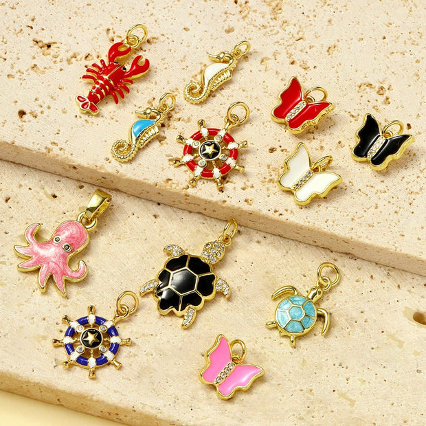 Butterfly Seahorse Pendant | Ocean Life Enamel Charm