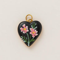 DIY Flower Grass Pendant Heart Print Colorful Charm JX252601S