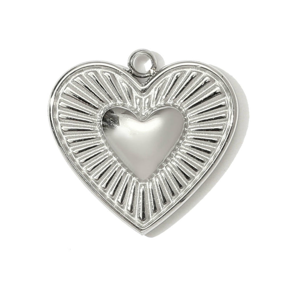 Mirror Heart Pendant | Modern Butterfly Wing Baseball Charm