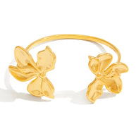 Adjustable Floral Cuff Bracelet | Designer Winter Jewelry