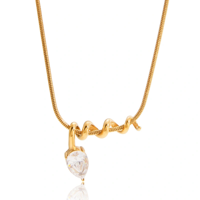 Artisan Zircon Necklace | Unique Fade-Resistant Steel Choker