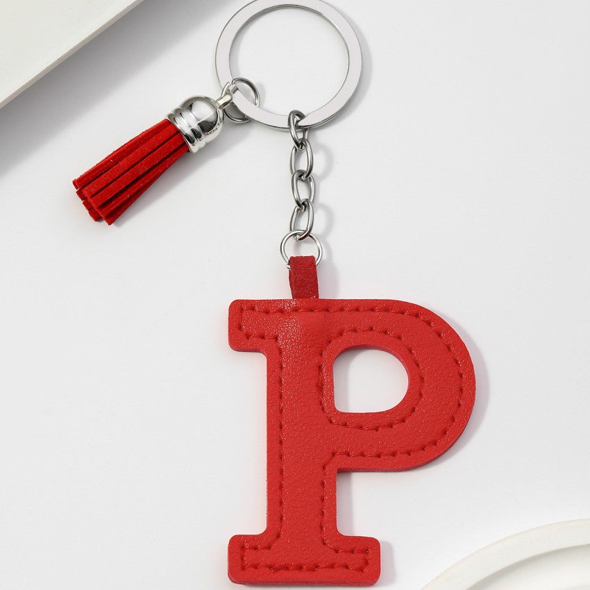 Letter Keychain | PU Leather Tael | Alphabet Charm
