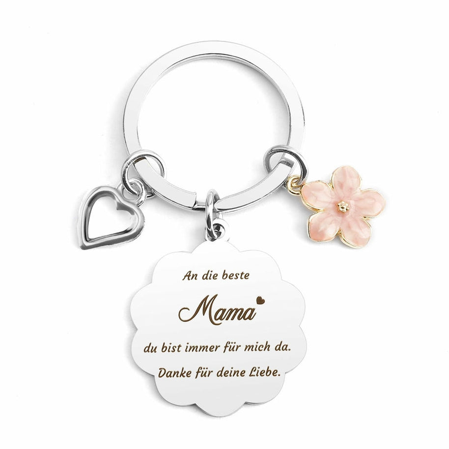 Heart Keychain | Pearl Wing Charm | Engrave Steel