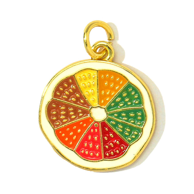 Cherry Grape Pendant | Zircon Inlay Enamel Fruit Drop Charm