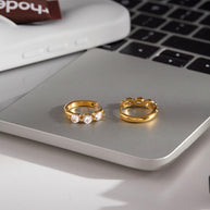 Zircon Hoop Earrings | Gold Plated Luxury | Stainless Steel