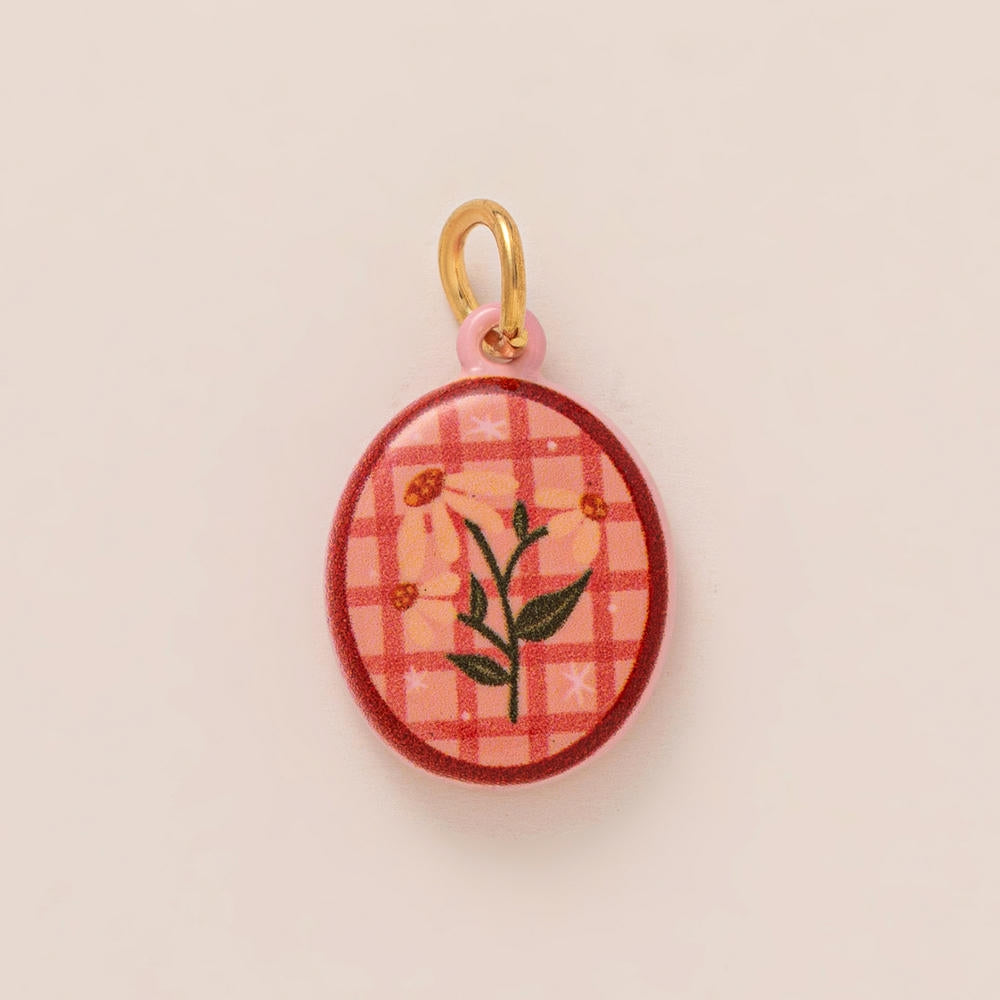Colorful Pumpkin Bird Enamel Pendant 18K Gold Plated Women