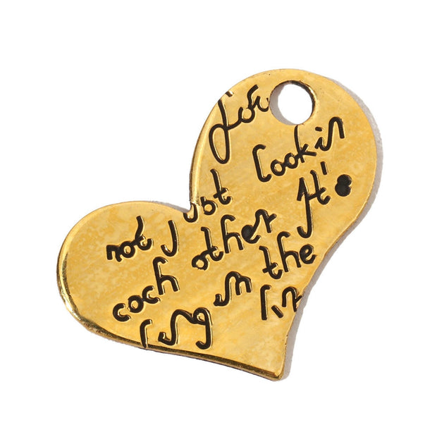 Heart Pendant | Rhinestones French Vintage Steel Charm