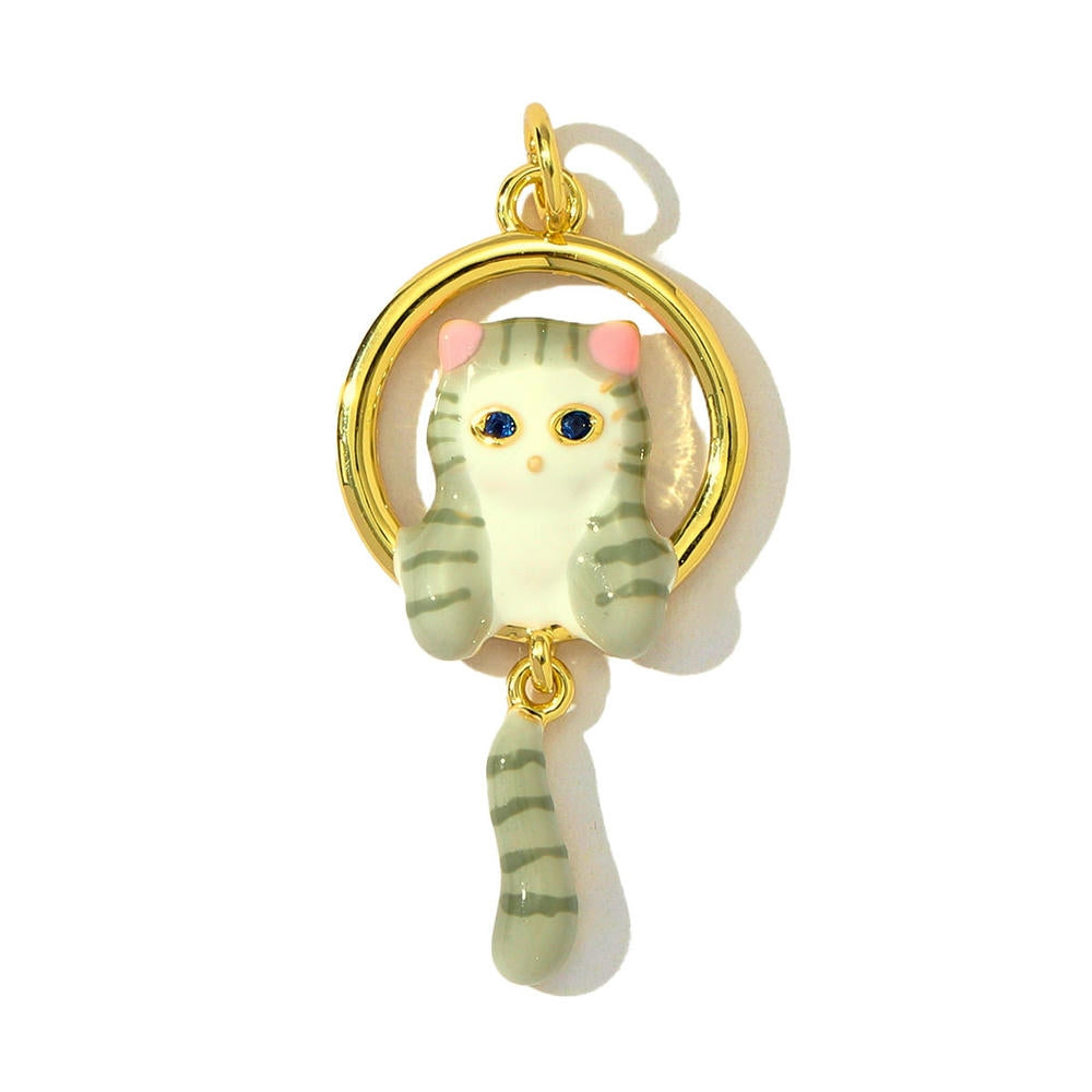 Cat Parrot Pendant | Cute & Cuddly Enamel Animal Love Charm