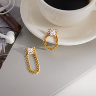 Zircon Stud Earrings | Fringe Style | Stainless Steel Gift