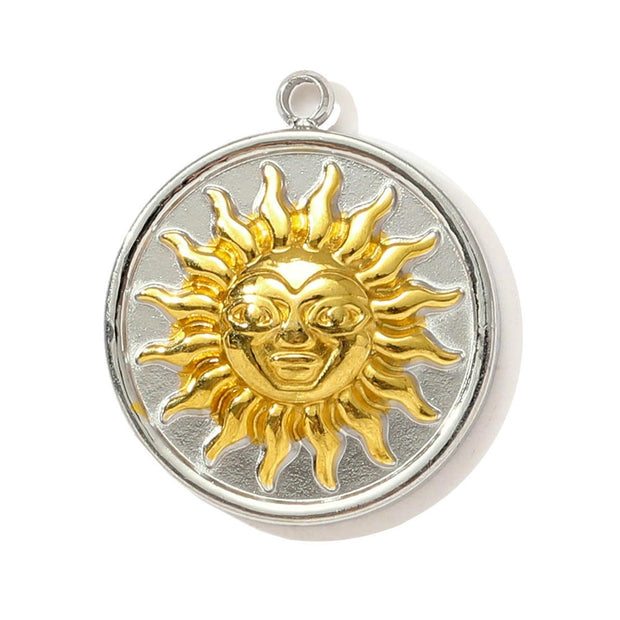 Sun Palm Tree Pendant | Two-tone Playful Strawberry Charm