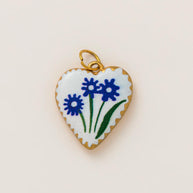DIY Flower Grass Pendant Heart Print Colorful Charm JX252601S