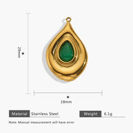 European Vintage Tiger Eye Pendant Earring Charm 18K Gold